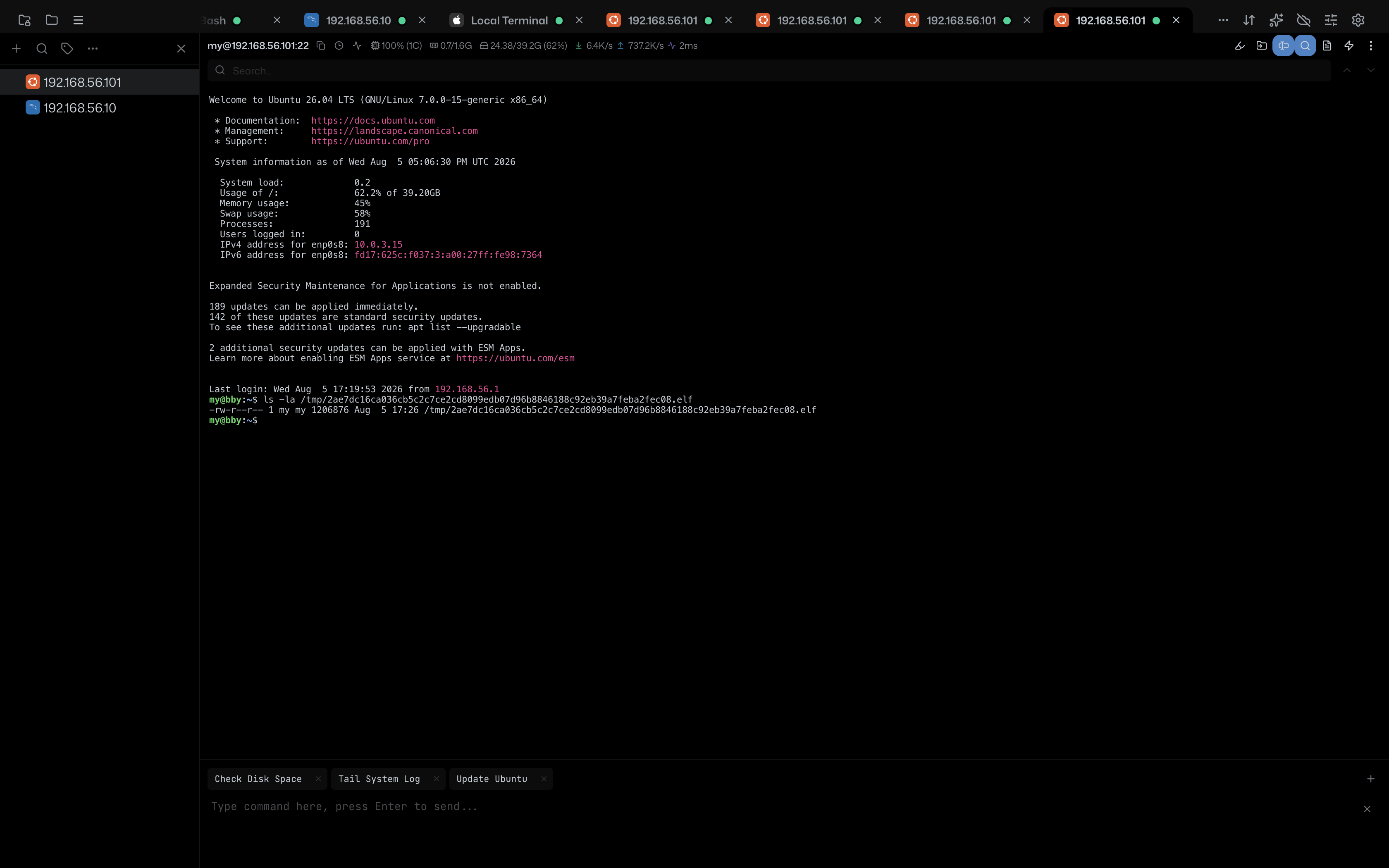 Sample in /tmp